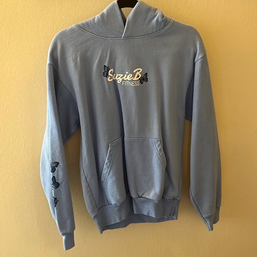SuzieB Fitness Blue Butterfly Hoodie